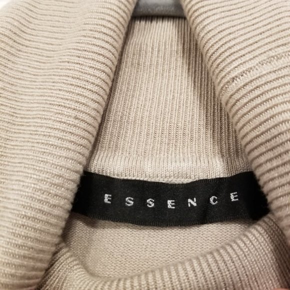 Vintage Beige Turtle Neck Sleeveless Tank Knit Top Small Essence - Picture 5 of 11